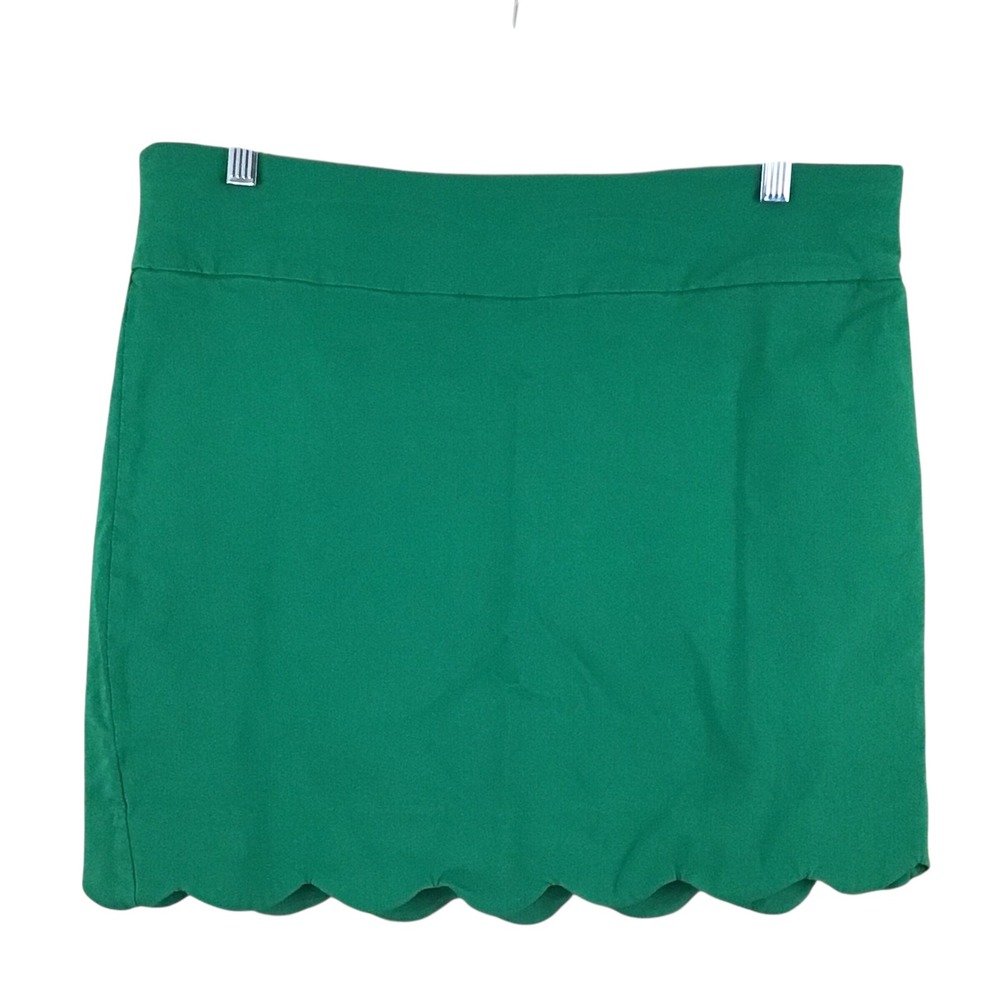 Zac & Rachel Green Scalloped Hem Skort Womens Size 10 Mini Skirt Skort